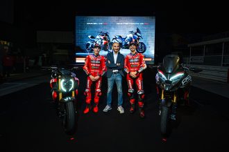 Marc Marquez, Claudio Domenicali and Pecco Bagnaia, Ducati Diavel dan Ducati Multistrada V4 RS