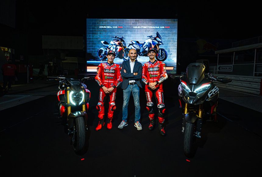 Marc Marquez, Claudio Domenicali and Pecco Bagnaia, Ducati Diavel dan Ducati Multistrada V4 RS