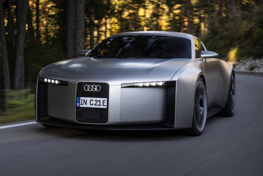 Audi Concept C - outdoor dynamic photo, exterior, three-quarter front view